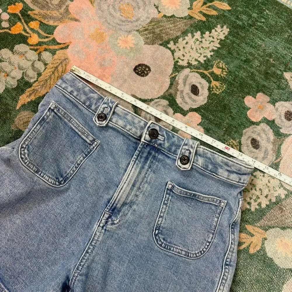 J. Crew Shorts Women 4 Blue Denim Sky Fall Wash High Rise Front Pocket small